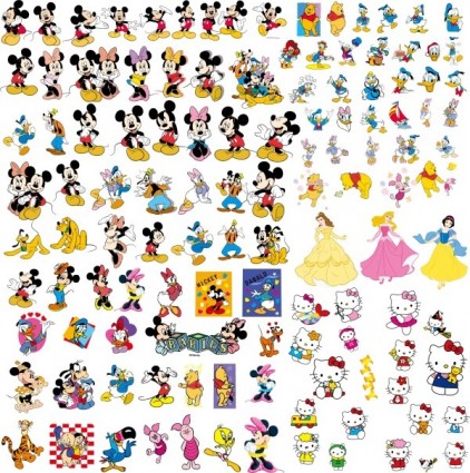 Disney cartoon clip art collection Free vector in Encapsulated