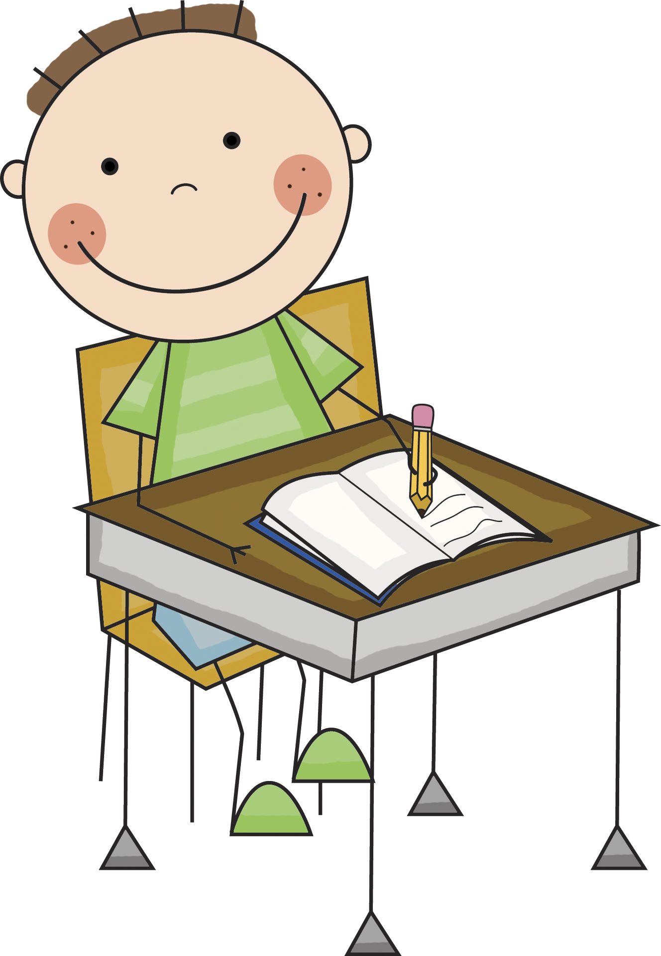 Student writing black and white clipart clipart kid 
