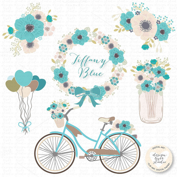 Vector Bicycle Blue cliparts ~ Illustrations on Creative Market