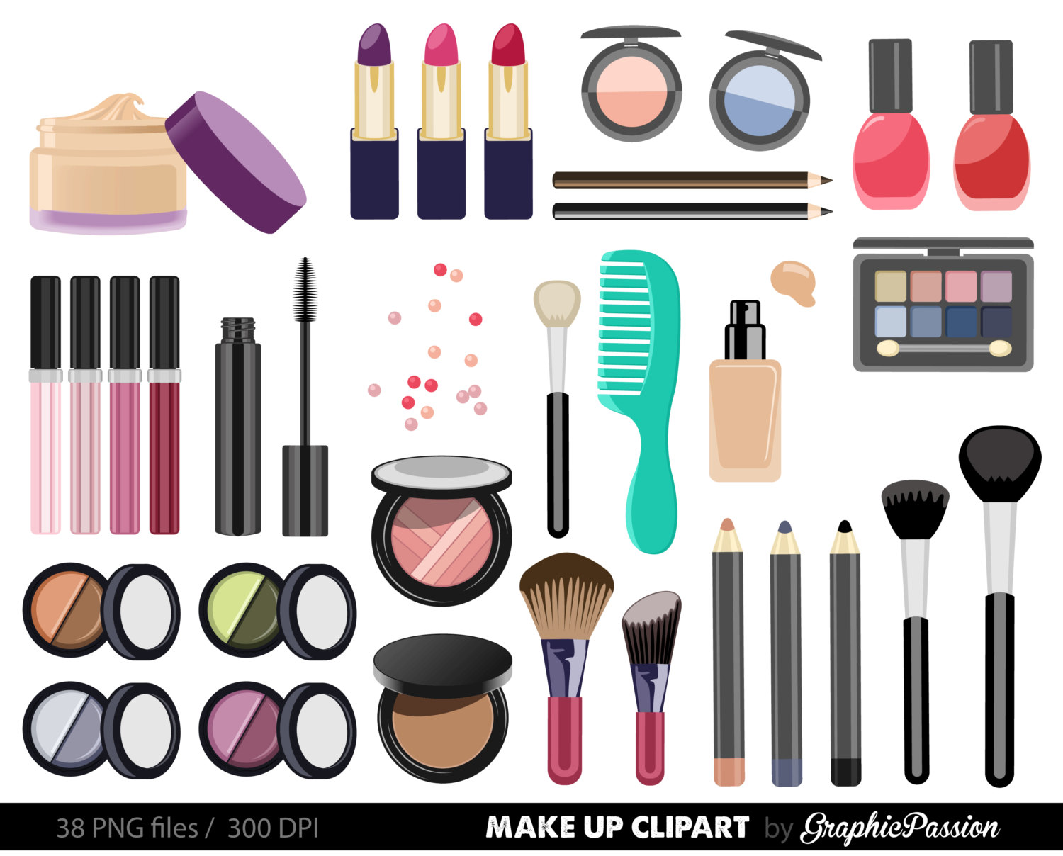 Popular items for cosmetics clipart 