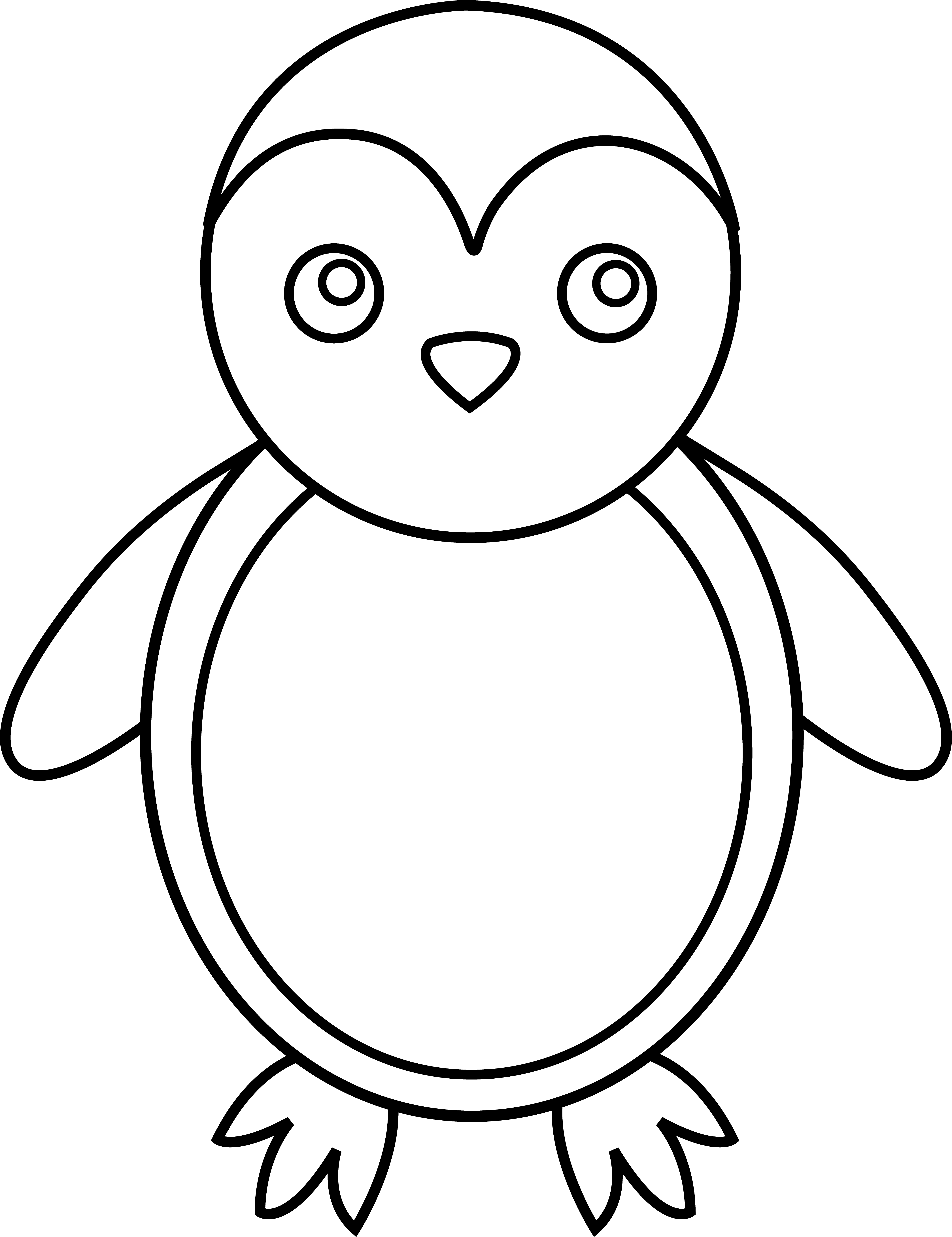 Baby Penguin Clipart Black And White 