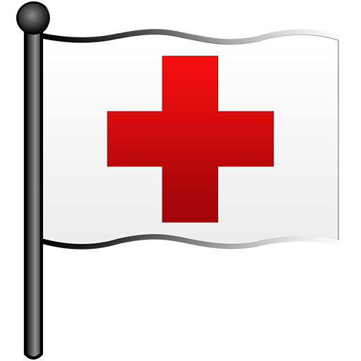 Red cross white flag clipart image