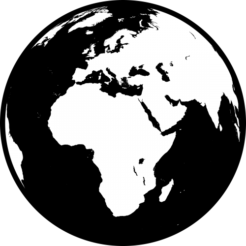 Coloring Page: Clipart Grayscale Earth Globe Black And White