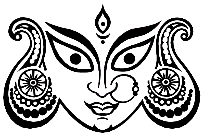 Durga Devi Clipart Black And White 