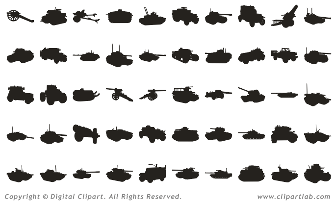 Big Guns Clipart, EPS Tanks , Cannons Clip Art