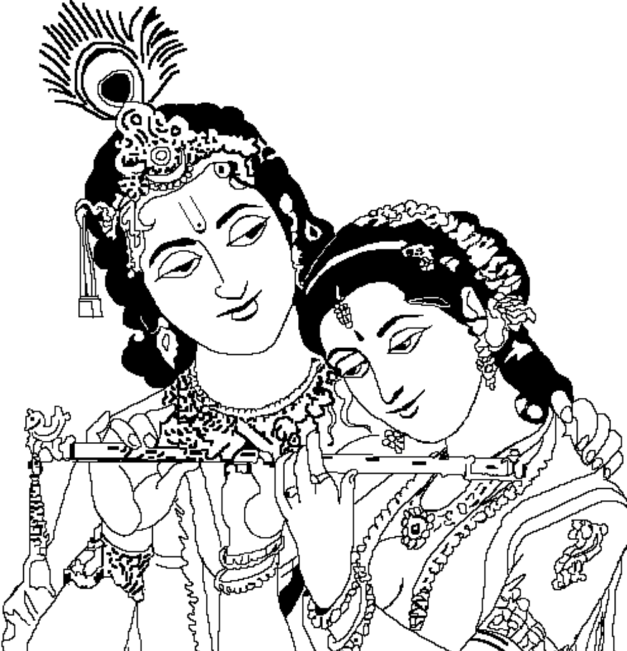 Free Coloring Pages Krishna Radha Clip Art Library Baby