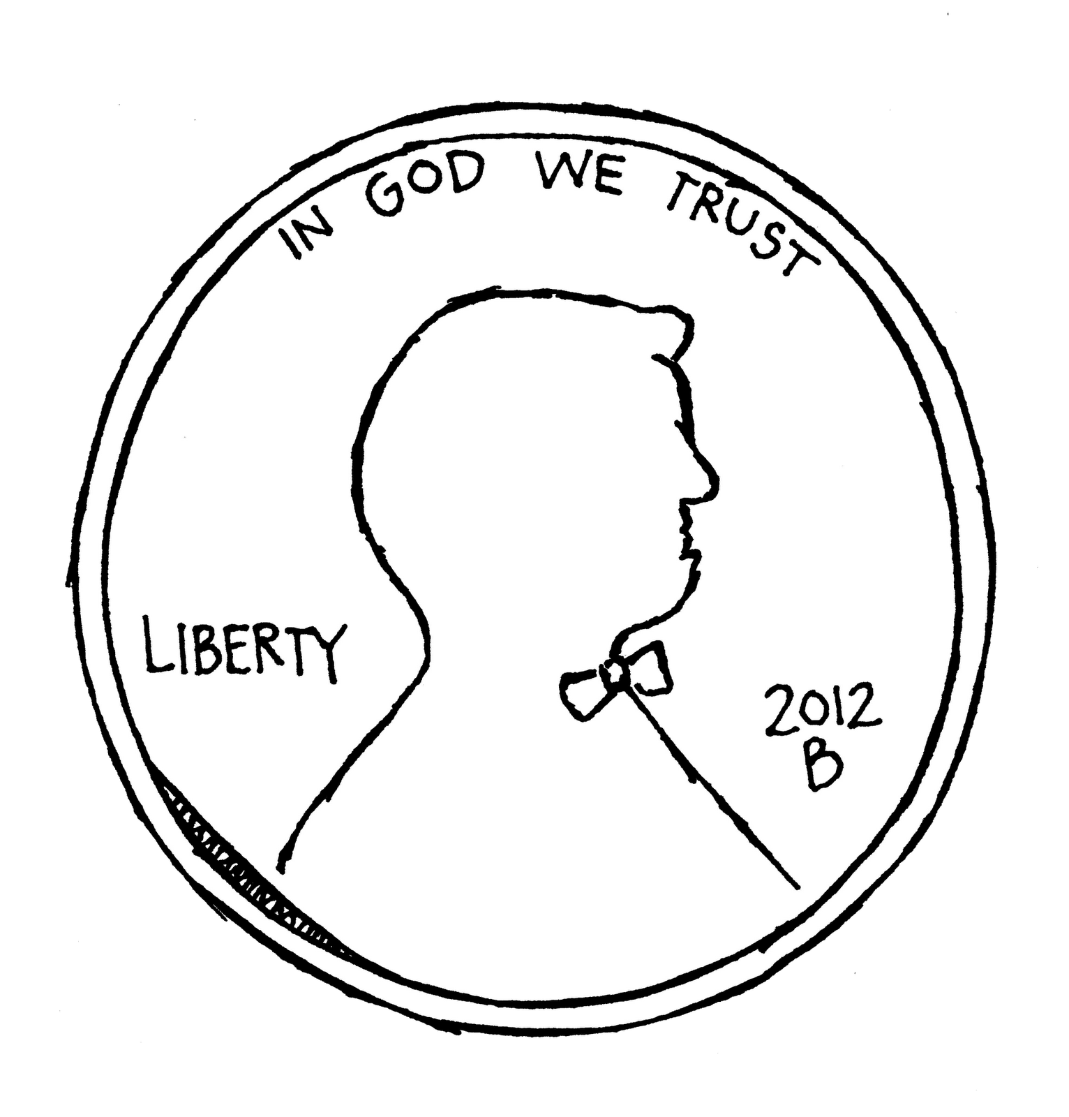 free black and white penny clip art - photo #18