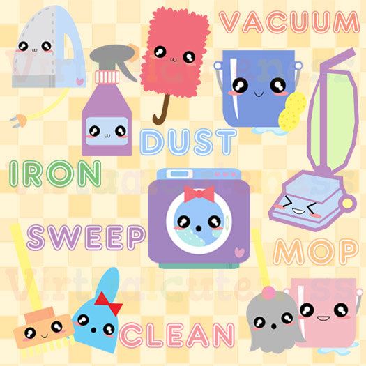 Kawaii Cleaning Clipart