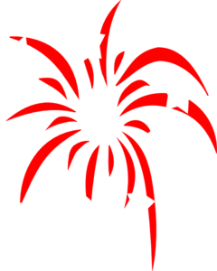 Red Fireworks With White Stars Clip Art