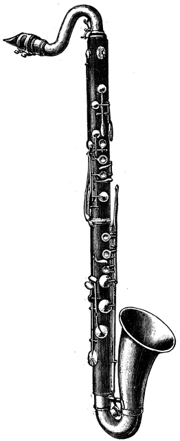 Clarinet Black And White Clipart 