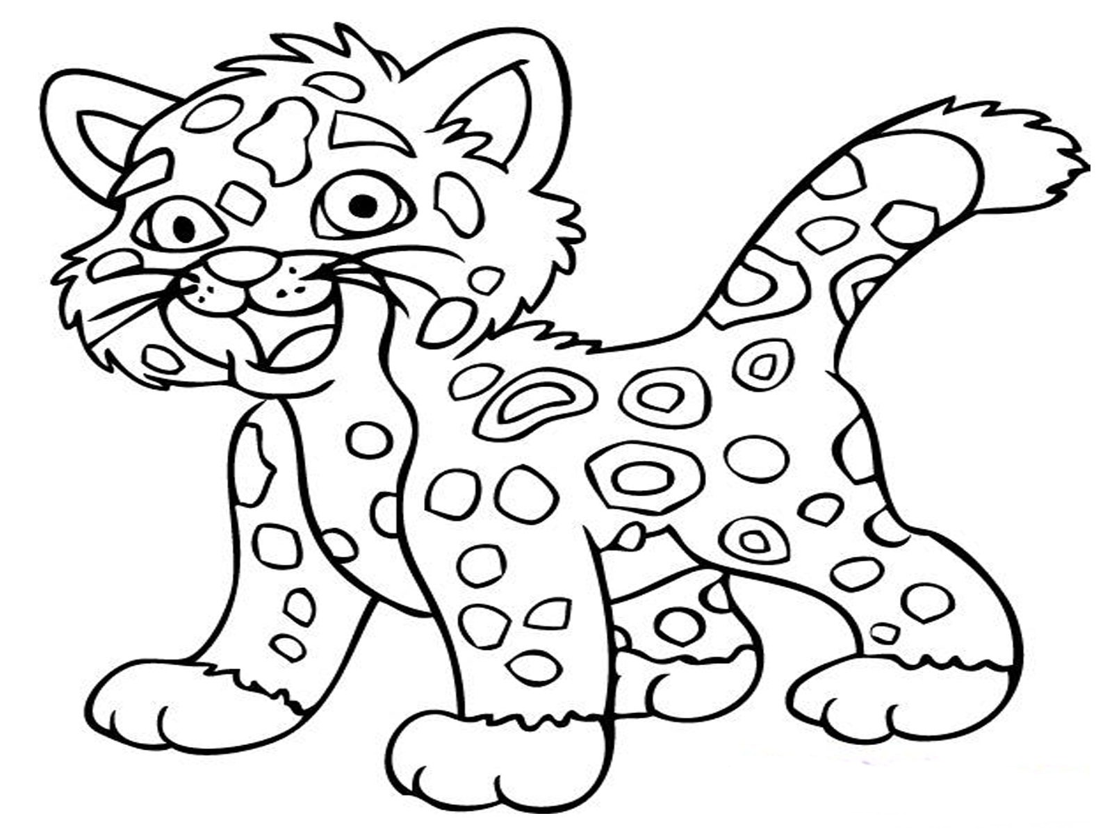 Free Coloring Page Jaguar Animal Printable :