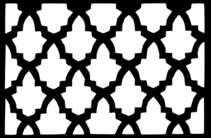 Moroccan Lattice Tile Black White Clip Art