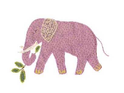 Clipart Patchwork Pink Elephant
