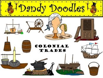 Colonial Trades Clip Art by Dandy Doodles
