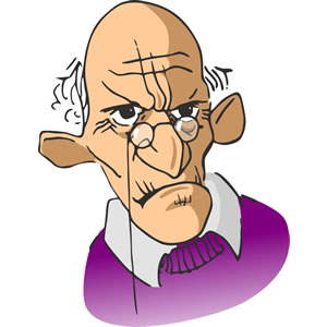 Clip Art Of Frowning Elderly Clipart