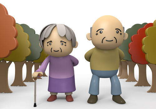 elderly couple walking animation - Clip Art Library