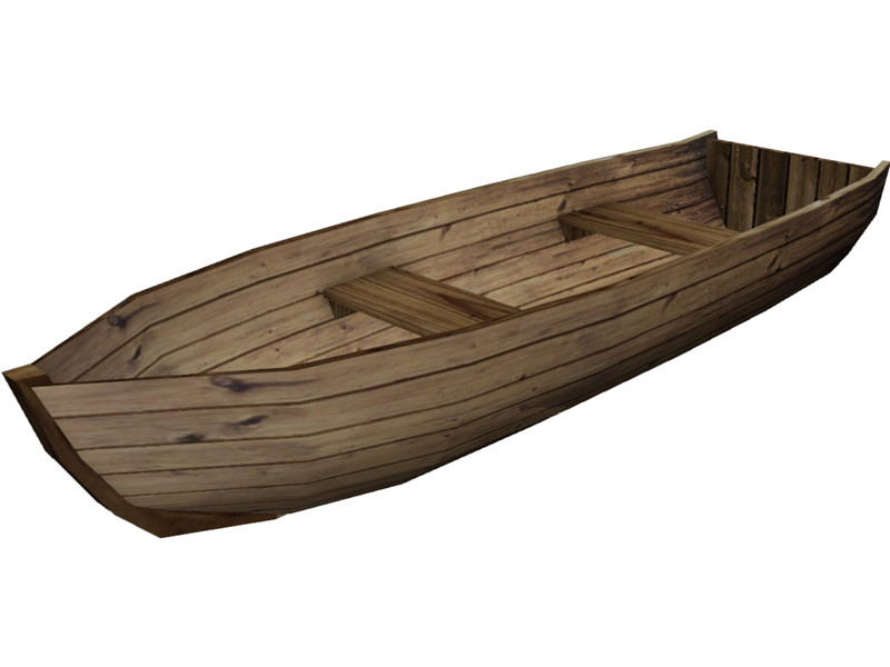 Wood Boat 3D Model Download