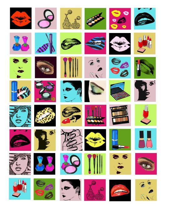 beauty makeup cosmetics clip art digital by VellasCollageSheets 