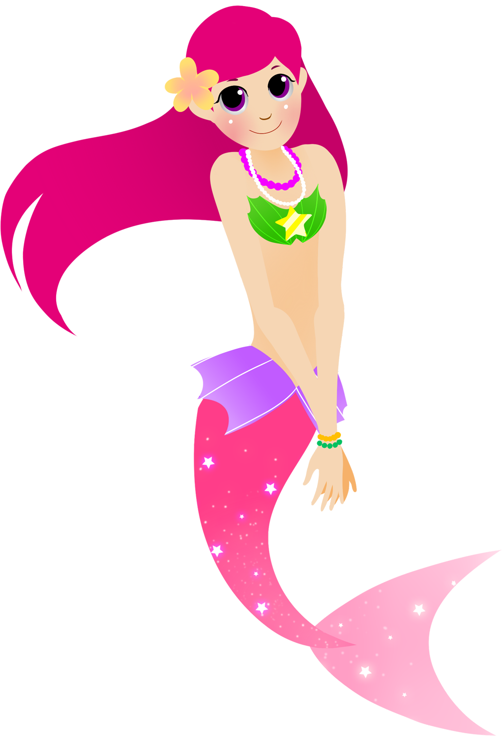 Mermaid clip art free vector image 