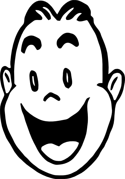 Happy Black And White Clipart