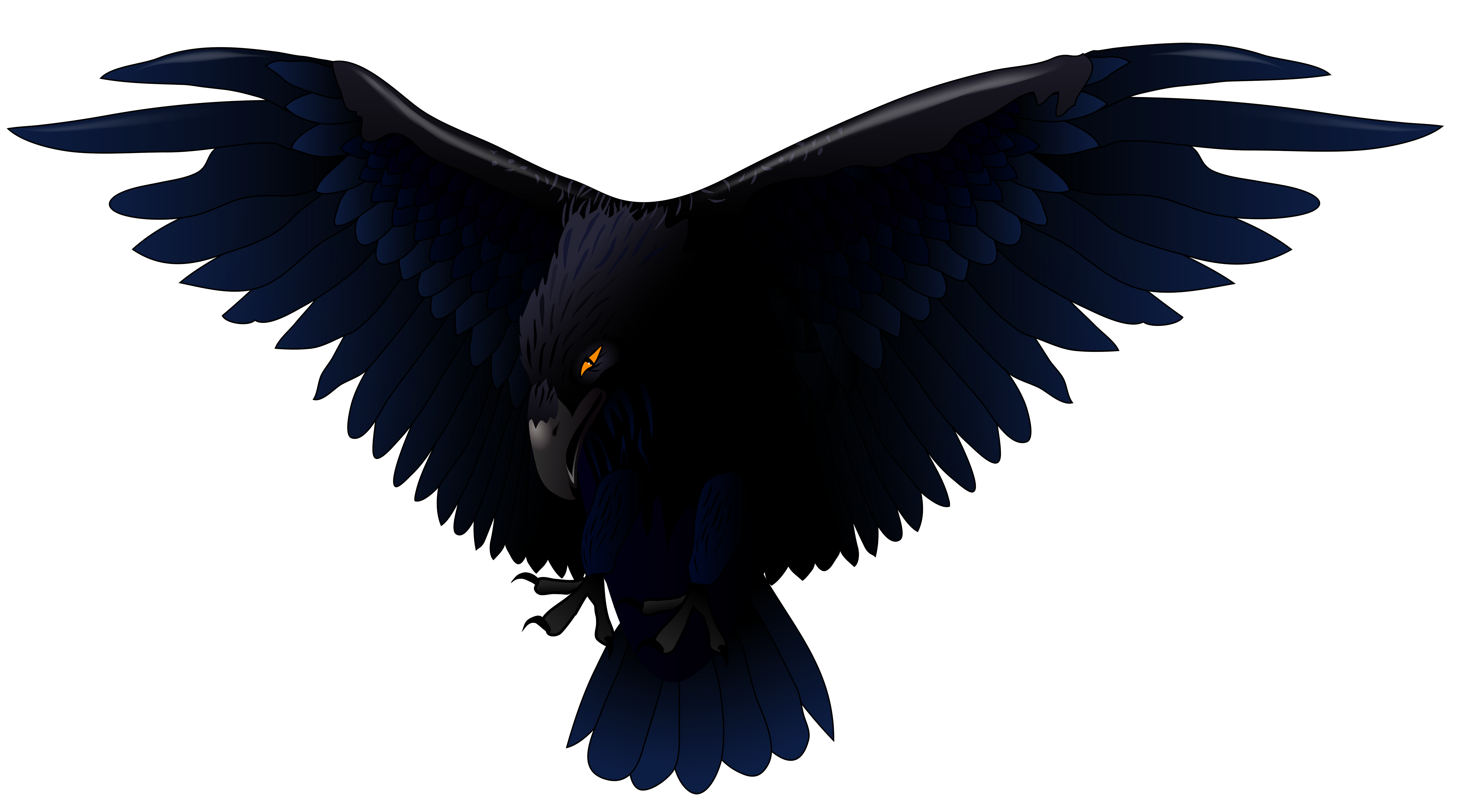 Scary Raven PNG Vector Clipart 