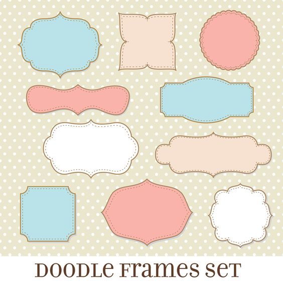 doodle frame, frames and borders, clipart frames, commercial use