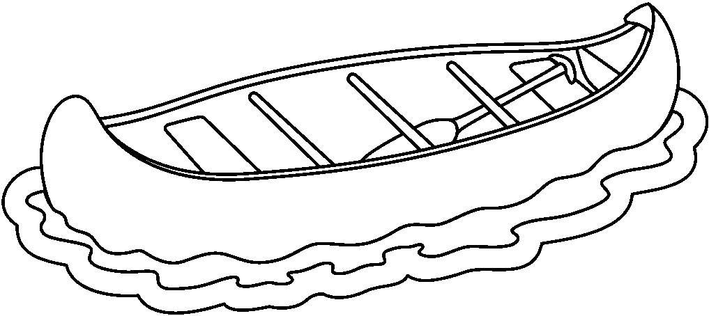 Canoe Black And White Clipart 