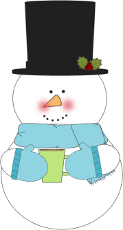 Snowman Drinking Hot Cocoa Clip Art
