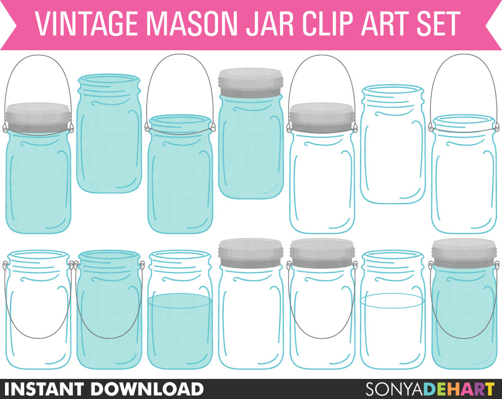 Digital download discoveries for mason jar clipart from image