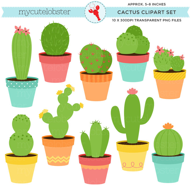 Popular items for cactus clip art 