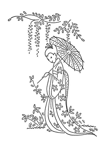 Clipart Illustrator: geisha girl 2