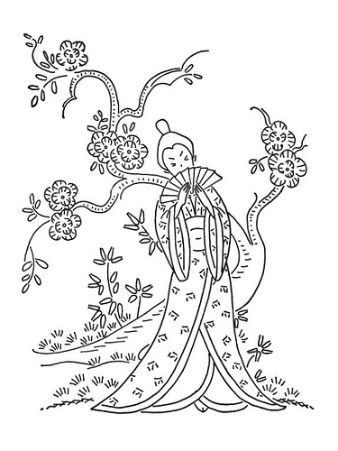Clipart Illustrator: geisha girl
