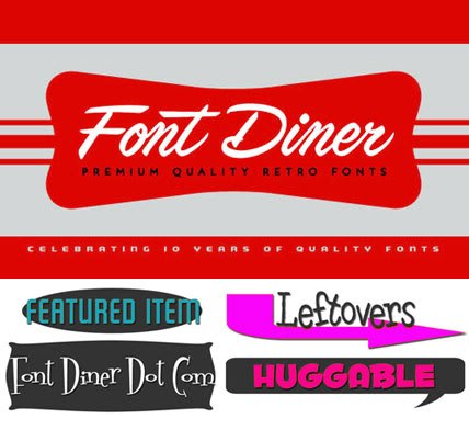Font Diner Full Collection of Retro Fonts and Clipart Free Download