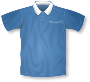 Blue Collared Short Sleeve Shirt Clip Art 