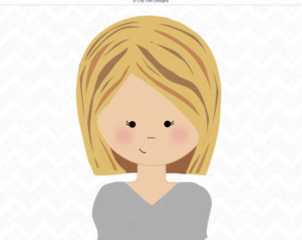 Short Hair With Blonde Woman Clipart 