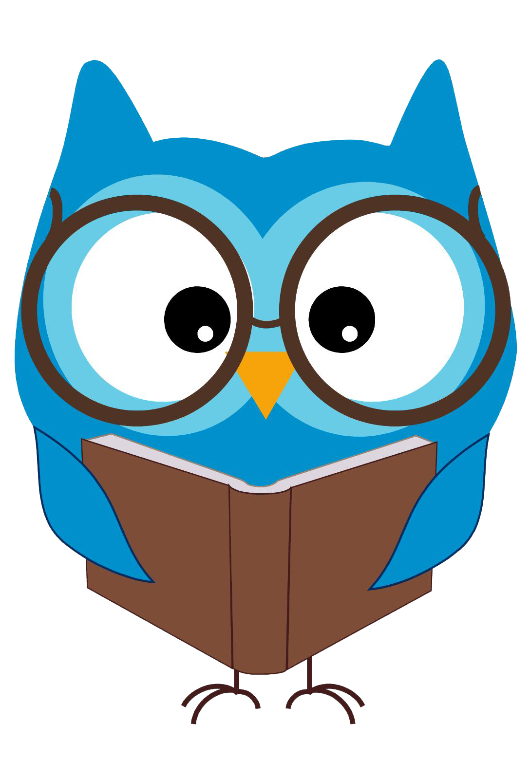 Owl reading clip art image