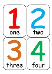Number Flash Cards Clipart 