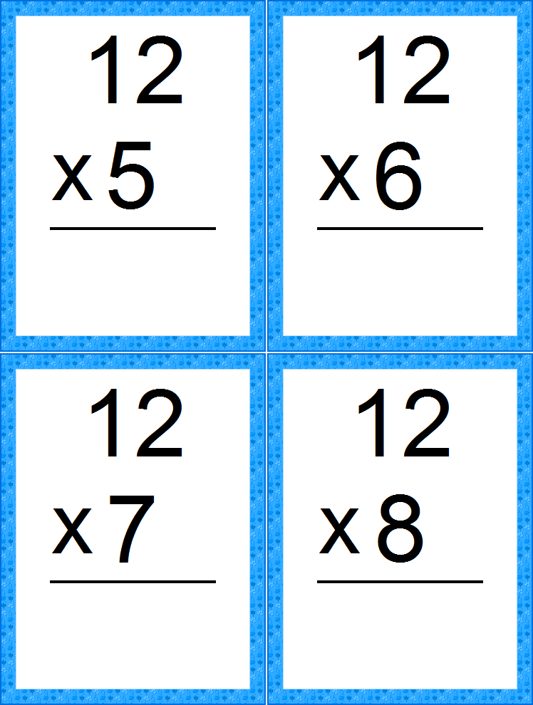 printable math flash cards