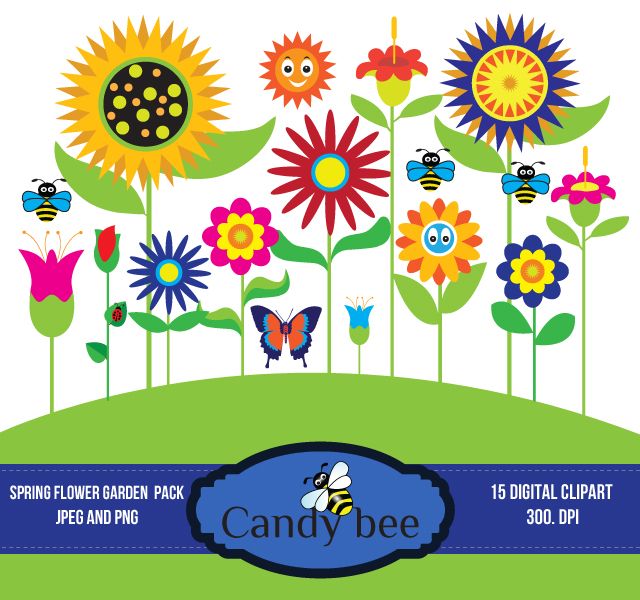 Decorate your home with this special spring flower garden clipart 