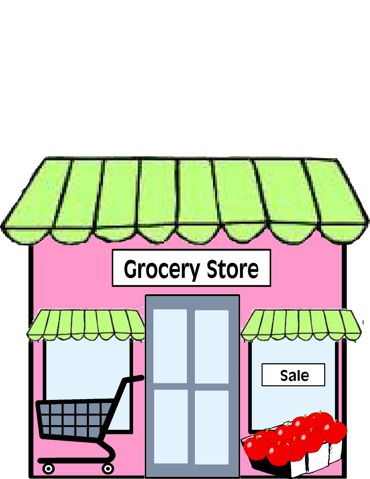 Grocery Store Clipart Black And White