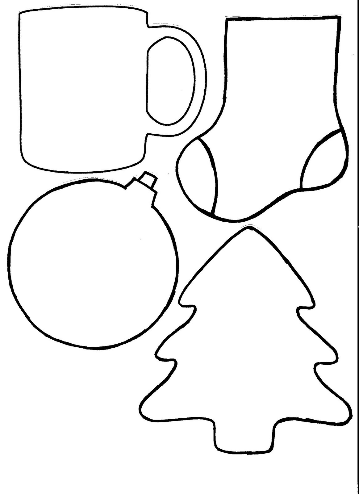 Christmas Tags Shapes Templates To Print And Color Coloring