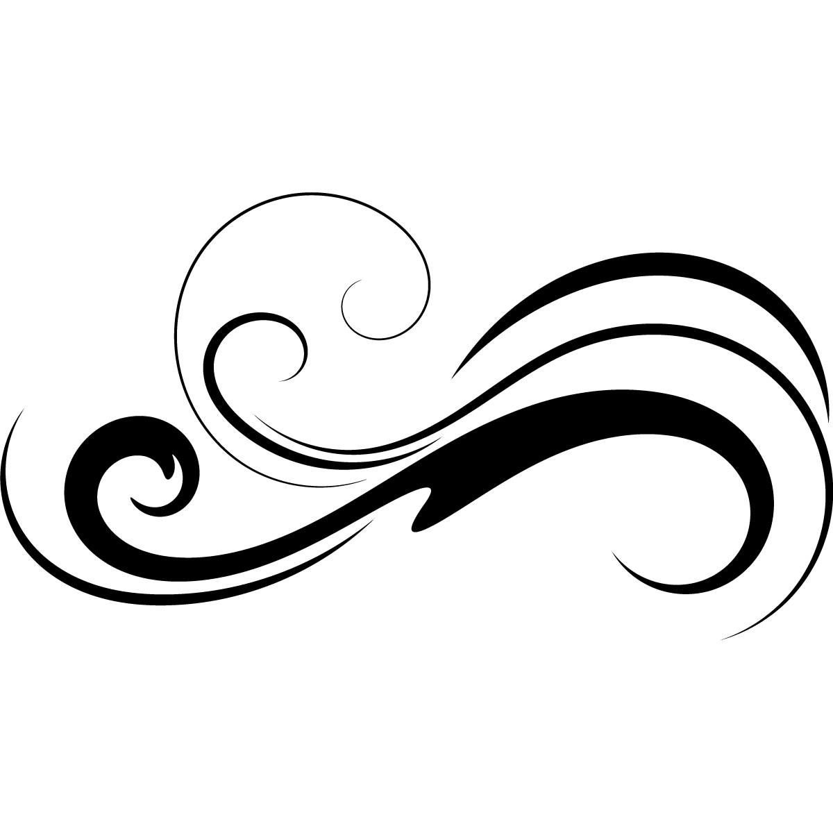 Water Waves Black And White Clipart 