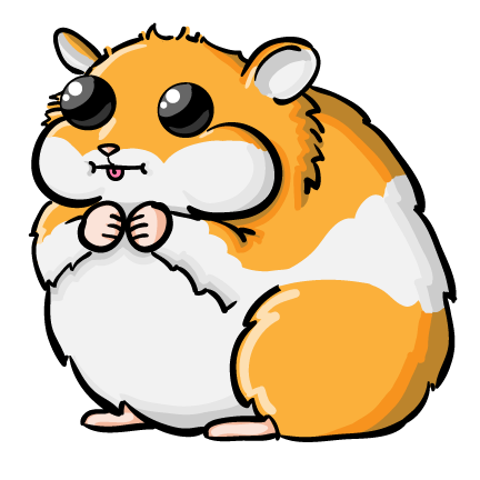 Free Round &, Chubby Hamster Clip Art 