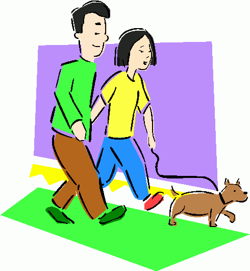 Clip Art Dog Walking