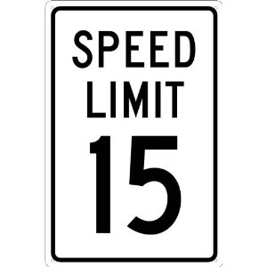 NMC TM19G Traffic Sign, ",SPEED LIMIT 15",, 12", Width x 18", Height