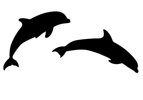 Two Beautiful Dolphin Silhouette Vector sheer Joy Free Download