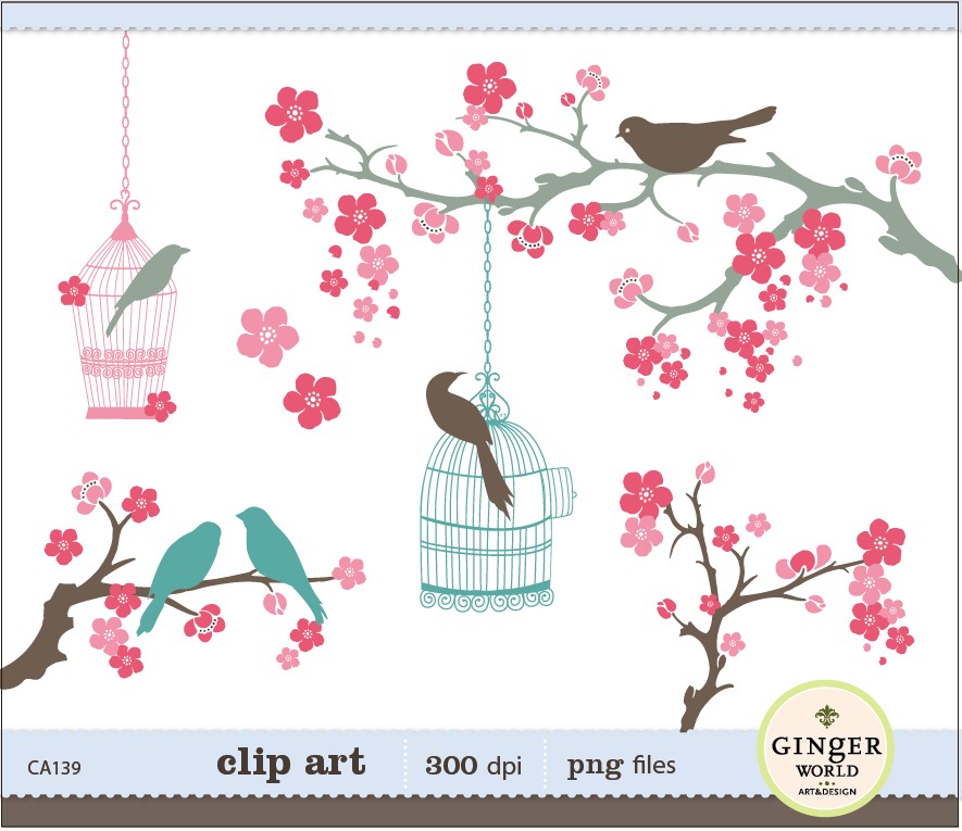 clipart flowers and birds - photo #3