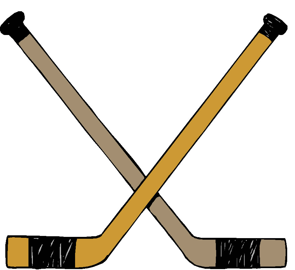 Crossed Ice Hockey Sticks Clipart