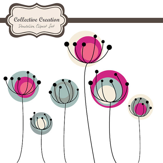Dandelion Clipart Set Great for by CollectiveCreation