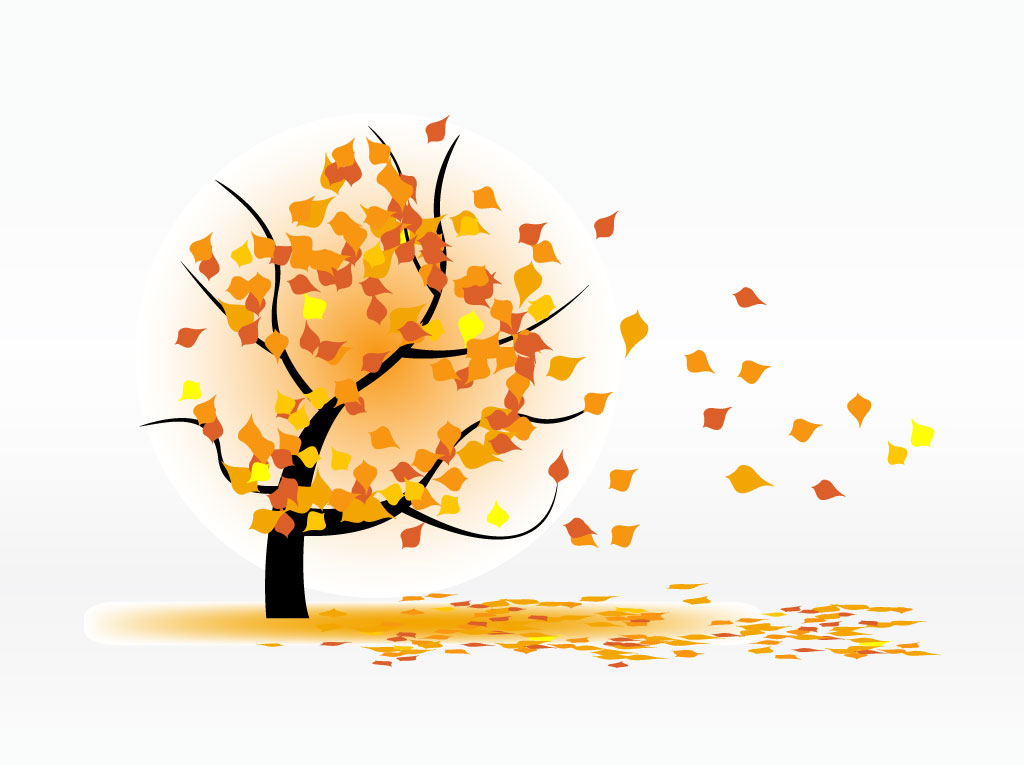 In The Wind Blowing Leaves Clipart 